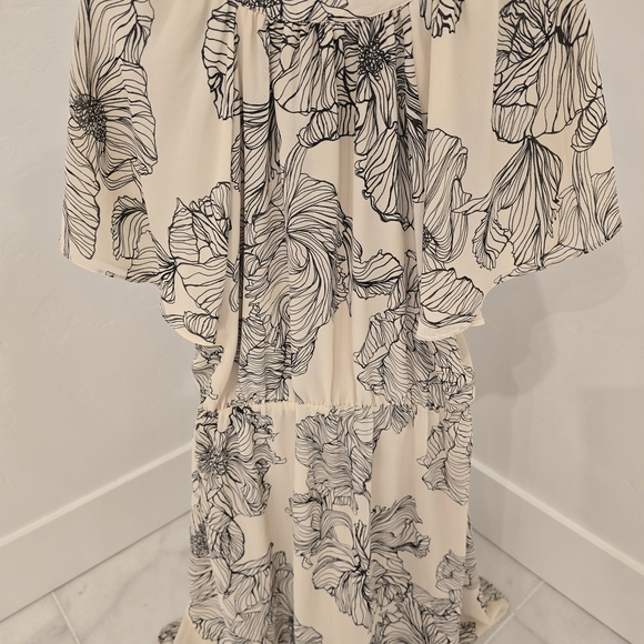 H&M Cream and Black Floral Dress - Picture 2 of 2
